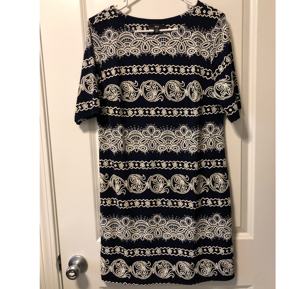 Navy blue and white dress